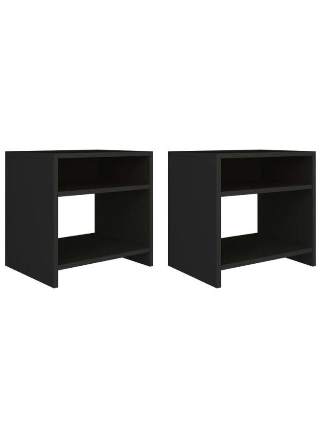 vidaxl vidaXL Bedside Cabinets 2 pcs Black 40x30x40 cm Engineered Wood  - Image 1