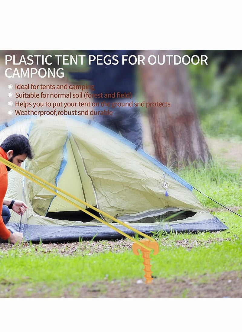 Excefore - Tent Pegs, 8Pcs Ground Anchors Pegs, Heavy Duty Spiral Design Tent Stakes, Screw in Camping Stakes Pegs for Fixing Camping Tent Rain Tarps Garden Weed Mat Pegs Stakes - Image 1