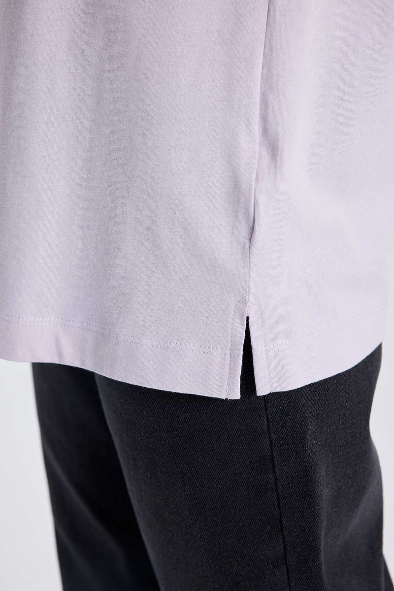 DeFacto Woman Regular Fit Crew Neck Printed Short Sleeve Tunic - Image 5