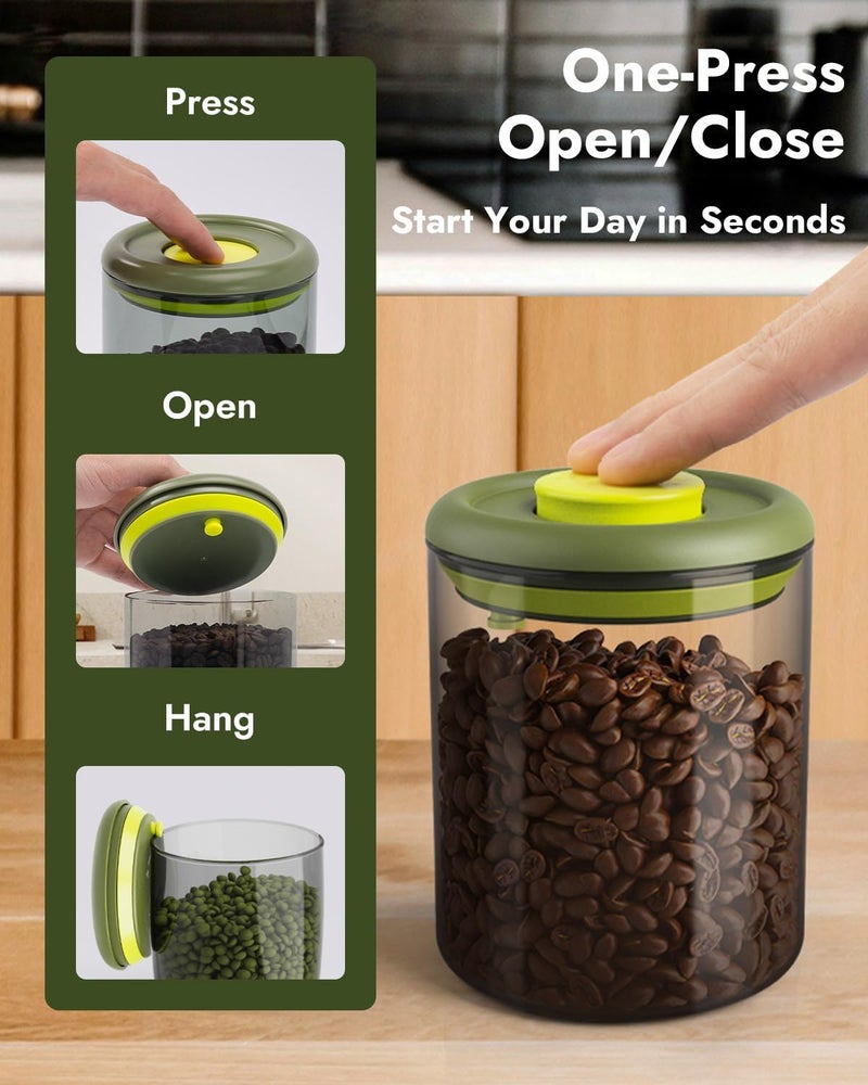iKoffy Airtight Coffee Canister – One-Way CO₂ Valve, UV Protection, 3X Thicker Glass, Coffee Bean Storage Container for Ground Coffee & Tea, 20.3 fl oz, for 0.5 lb Beans - Image 4