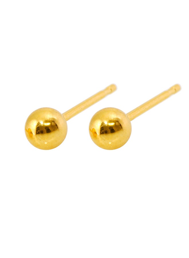 Caflon Fashion Sense Gold Plated Ball Earring| 4Mm
