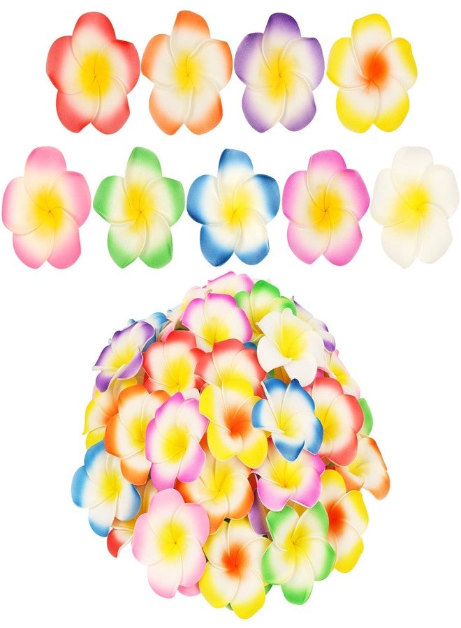 ATTGREAT Artificial Plumeria Flowers Bulk 9 Colors Small Fake Flower Heads Foam Frangipani Petals Floral Craft for Hair Wreath Leis Hat Home Wedding Hawaiian Luau Aloha Party Decoration - Image 1