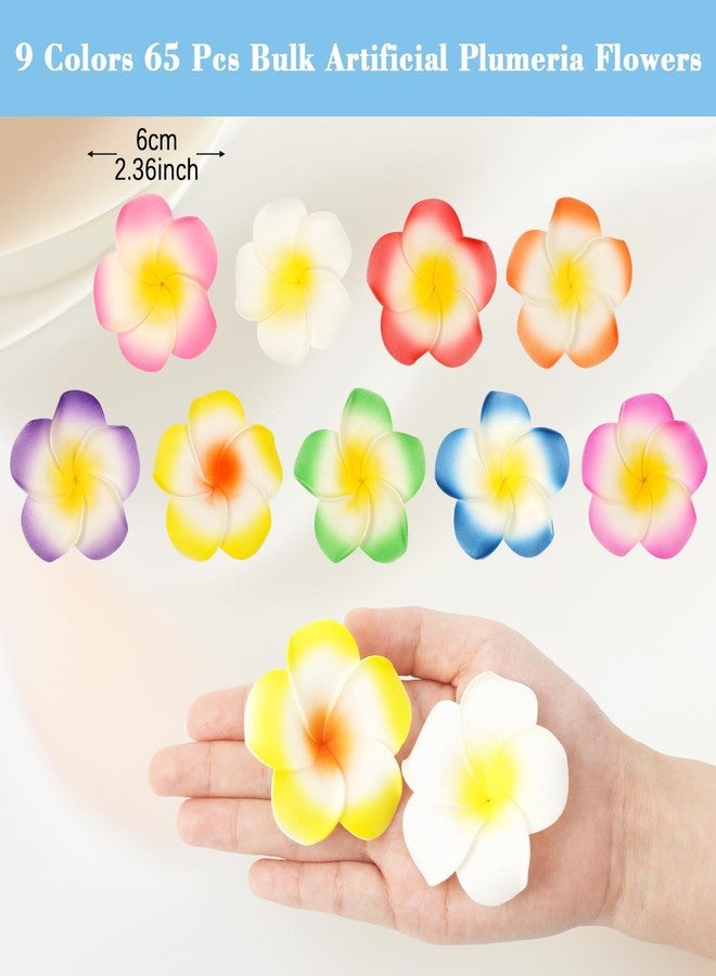 ATTGREAT Artificial Plumeria Flowers Bulk 9 Colors Small Fake Flower Heads Foam Frangipani Petals Floral Craft for Hair Wreath Leis Hat Home Wedding Hawaiian Luau Aloha Party Decoration - Image 2
