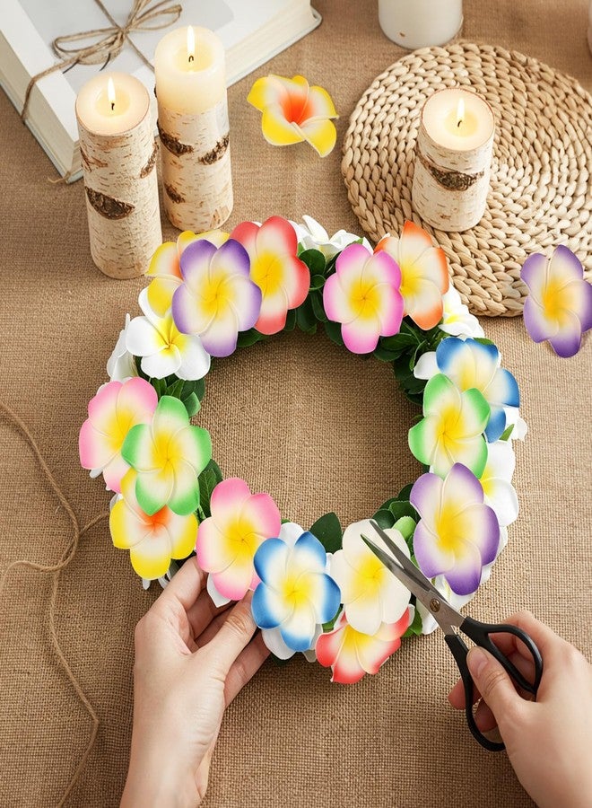 ATTGREAT Artificial Plumeria Flowers Bulk 9 Colors Small Fake Flower Heads Foam Frangipani Petals Floral Craft for Hair Wreath Leis Hat Home Wedding Hawaiian Luau Aloha Party Decoration - Image 3