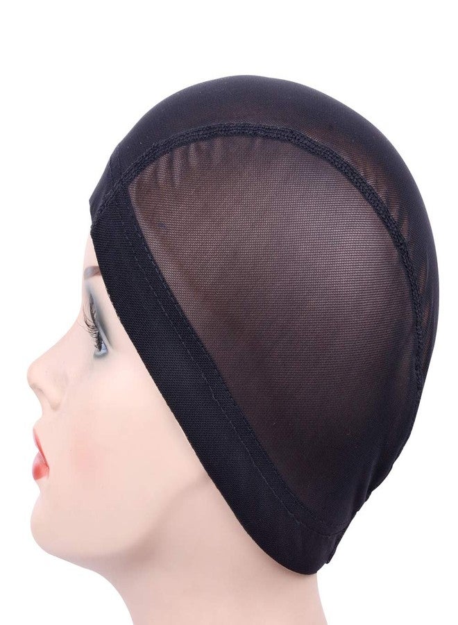 YANTAISIYU 2 Pcs/Lot Wig Caps Mesh Cap for Making Wig Stretchable Hairnets with Wide Elastic Band Mesh Dome Cap for Wigs (Black Mesh Cap L) - Image 3