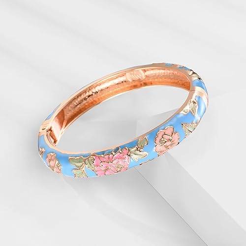 wynameleri Enamel Bangle Bracelet Floral Design Fashion Accessories for Women Lady Girl Gift Present - Image 4