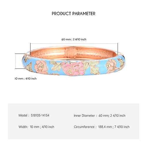 wynameleri Enamel Bangle Bracelet Floral Design Fashion Accessories for Women Lady Girl Gift Present - Image 2