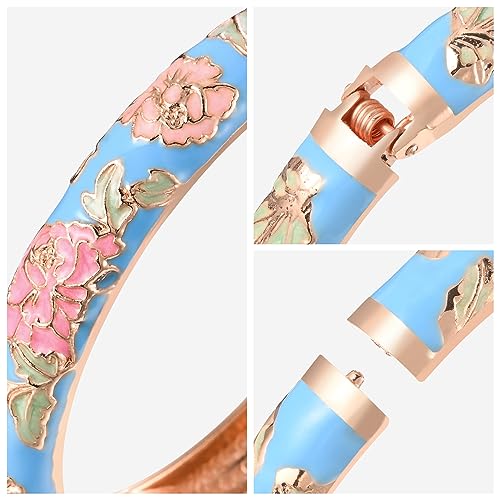 wynameleri Enamel Bangle Bracelet Floral Design Fashion Accessories for Women Lady Girl Gift Present - Image 5