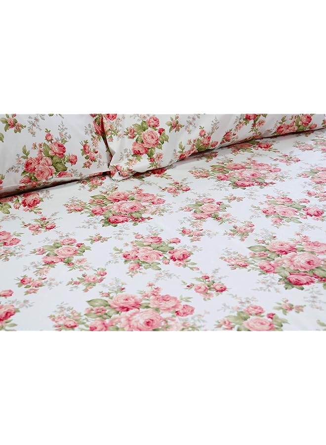 erorex 1800 Series Beautiful Bedding Super Soft Egyptian Comfort Sheet Set Rose Floral Peach And Pink Queen Size - Image 2