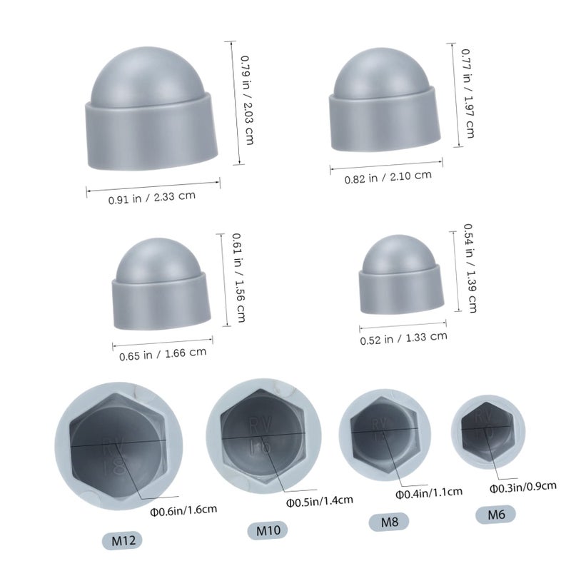 40 Piece Hexagon Nut Cover Set M6 M8 M10 Plastic Caps for Bolt Protection Home Industrial Use - Image 3