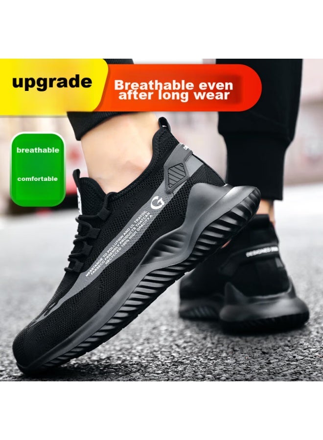 JUNBU Safety Shoes For Men With Steel Toe Cap, Anti-Smashing, Anti-Puncture, Ultra-Light, Comfortable, Soft-Soled, Safety Work Site Functional Shoes 2039 Size 41 - Image 5