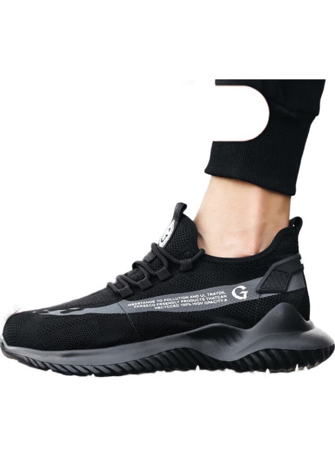 JUNBU Safety Shoes For Men With Steel Toe Cap, Anti-Smashing, Anti-Puncture, Ultra-Light, Comfortable, Soft-Soled, Safety Work Site Functional Shoes 2039 Size 41 - Image 1