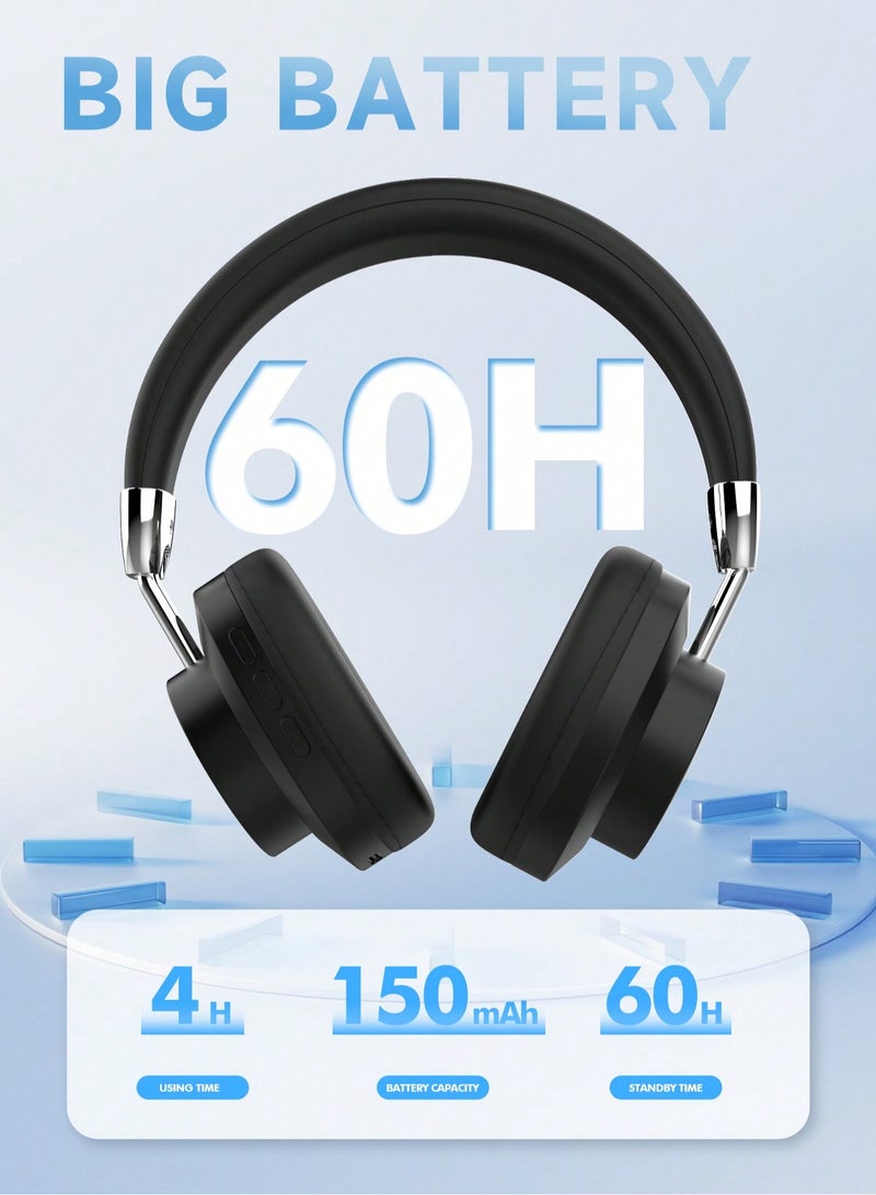 Digipace Wireless Headphones, Bluetooth Over Ear Headsets , Hi-Fi Audio, 60H Playtime, Touch Control, Foldable Lightweight, On-Ear Headphones for Girls Women, Travel, Work - Image 3