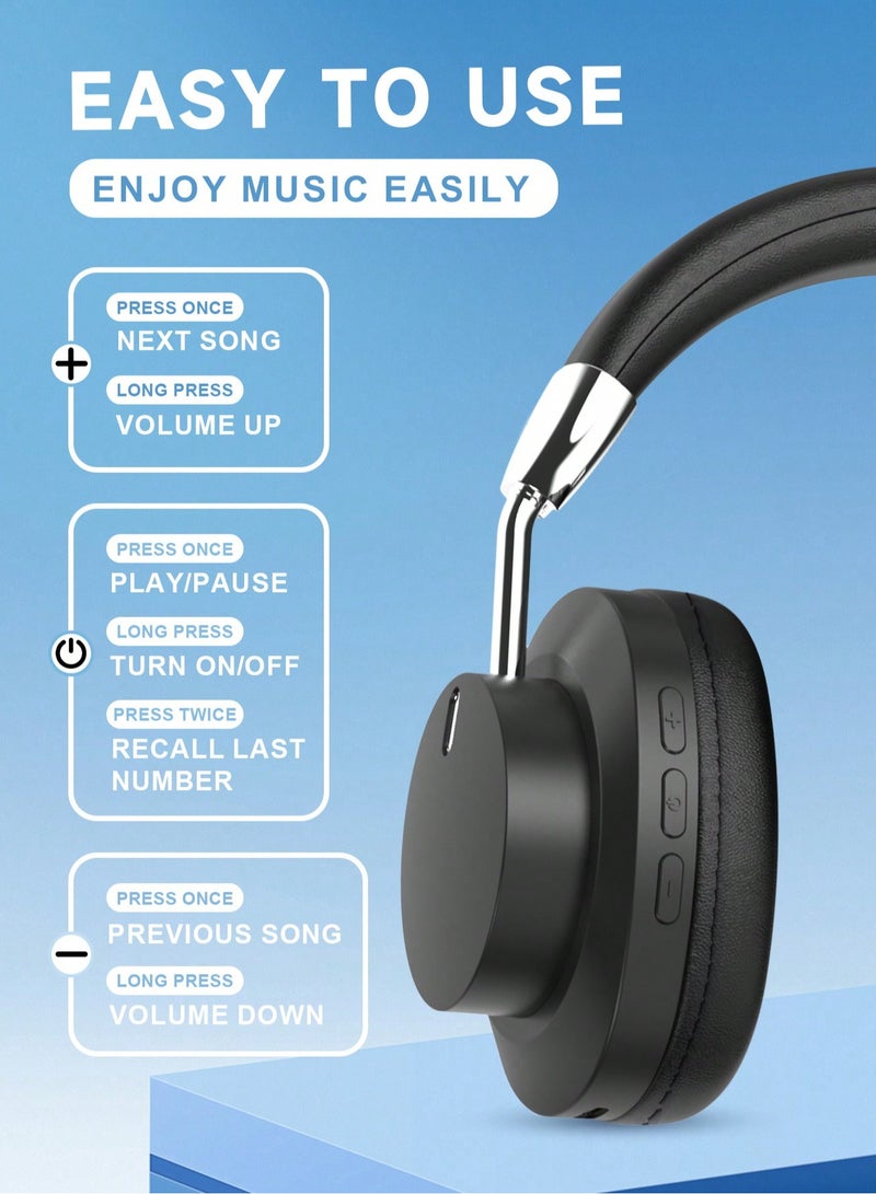 Digipace Wireless Headphones, Bluetooth Over Ear Headsets , Hi-Fi Audio, 60H Playtime, Touch Control, Foldable Lightweight, On-Ear Headphones for Girls Women, Travel, Work - Image 4