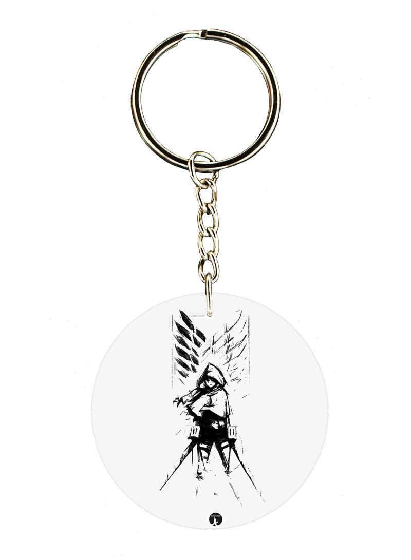 Double Sided Anime Attack On Titan Printed Keychain