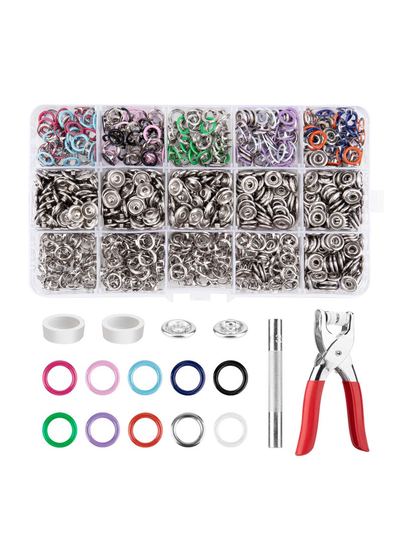 200 Sets Snap Button Snap Fastener kit Snaps 9.5mm Metal Snaps Buttons with Fastener Pliers Press Tool Kit Perfect for DIY Crafts Clothes Hats and Sewing(10 Colors) - pzsku/Z9899C3476D3734444542Z/45/_/1716970606/e37d4ec9-94e7-410a-a098-6c653008c9f3