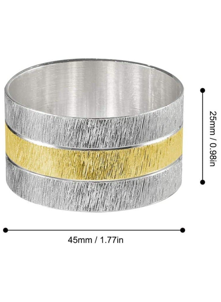 Zikra Napkin Rings, 4Pcs Metal Gold Round Napkin Rings Buckles for Table Decorations, Wedding, Dinner, Parties, Frosted Napkin Ring Metal Stainless Steel Napkin Ring Hotel Catering Supplies Tableware - Image 4