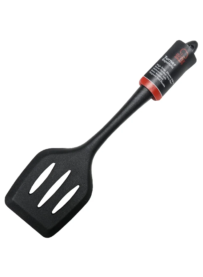 Chef Craft Premium Dishwasher Safe Silicone Cooking Turner Black 11.75inch 13610