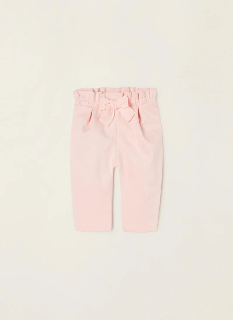 زيبي Cotton Jersey Trousers for Newborn Baby Girls, Pink