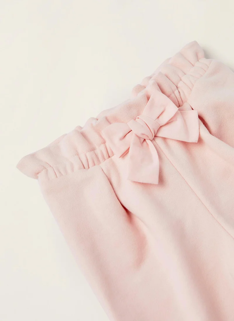 زيبي Cotton Jersey Trousers for Newborn Baby Girls, Pink