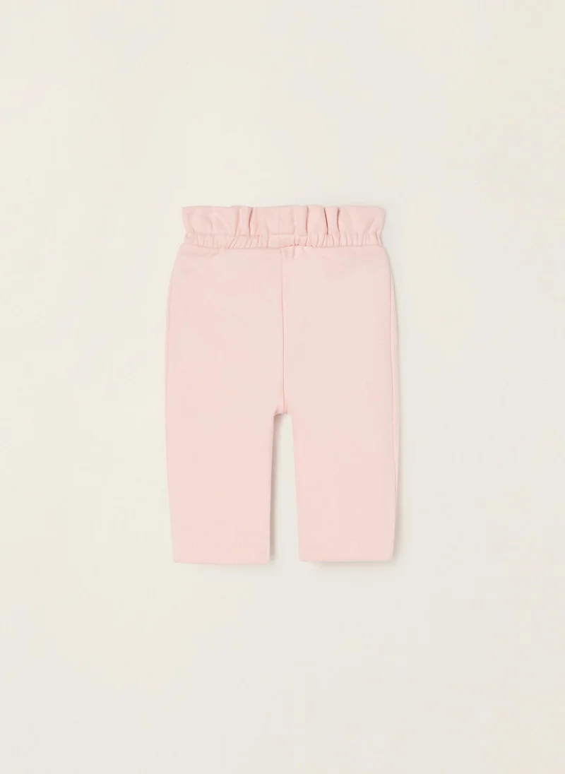 زيبي Cotton Jersey Trousers for Newborn Baby Girls, Pink