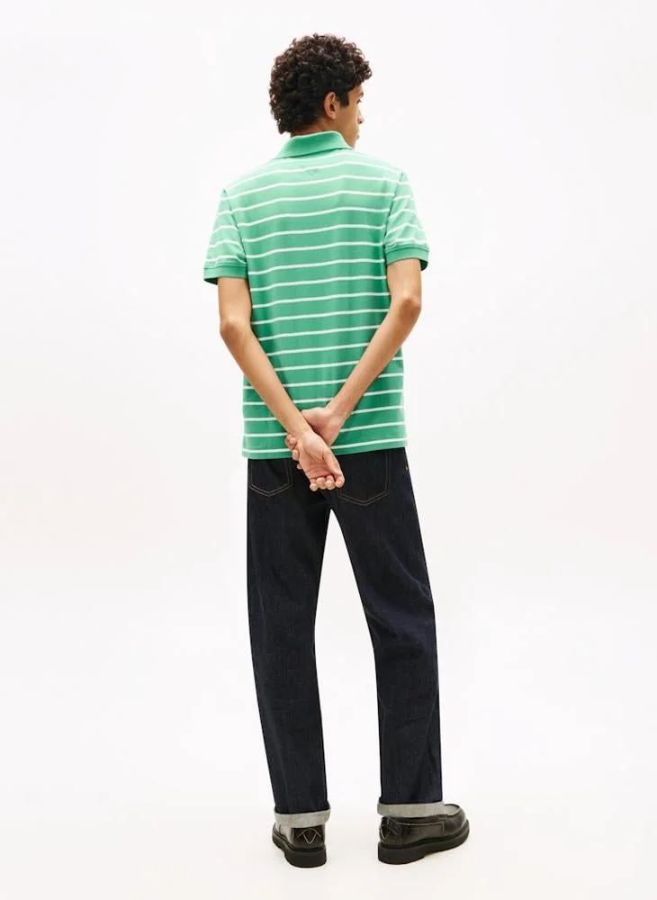 TOMMY JEANS  Tommy Flag Regular Fit Stripe Polo Shirt for Men | Best Price UAE