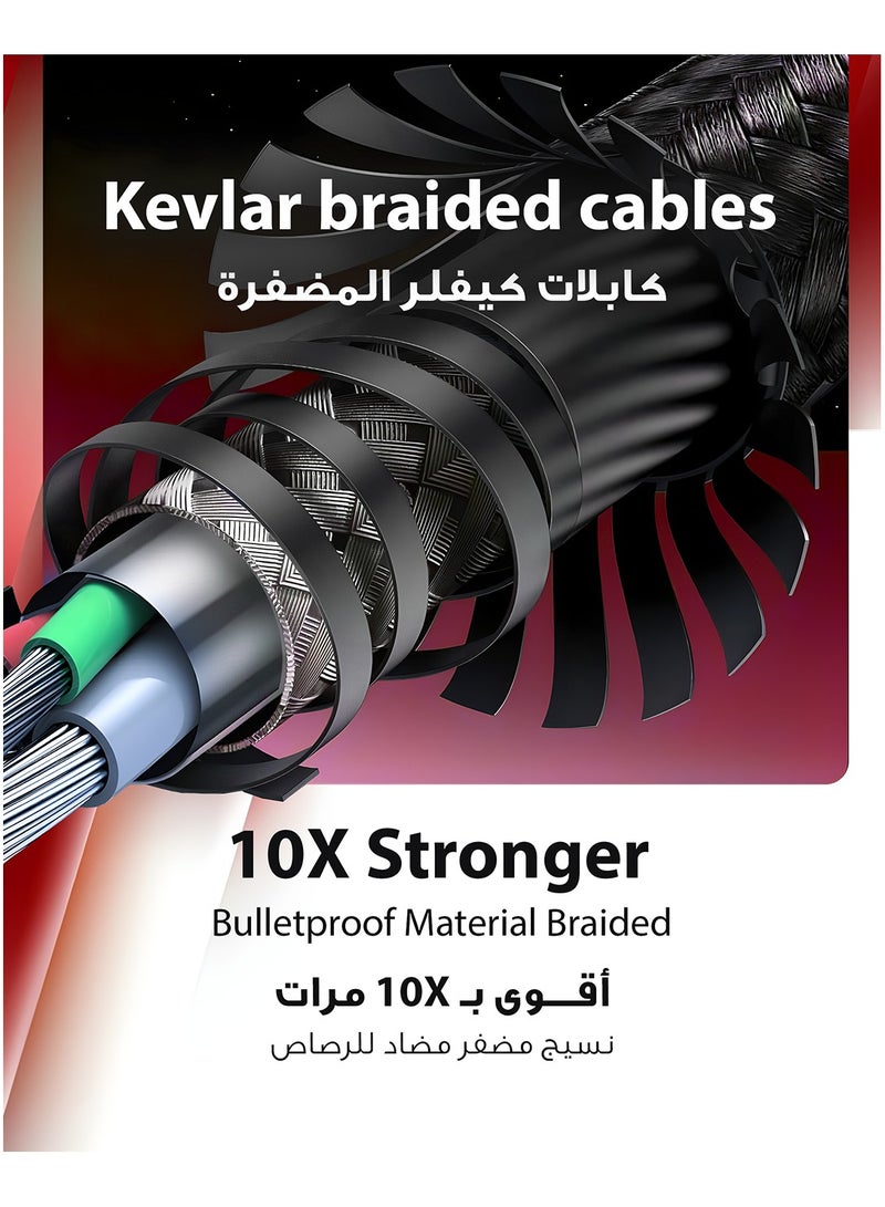 SKA 2M USB-A to Lightning Cable | MFi Certified for iPhone & iPad | 18W Fast Charge & 480Mbps Data Transfer | Kevlar Braided for Maximum Durability - Black  - Image 4