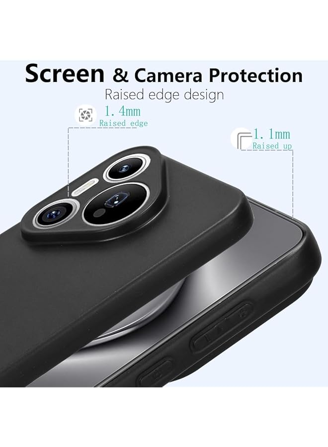 إيروريكس متوافق مع هواوي بيورا 70 جراب نحيف مقاوم للصدمات من السيليكون مع بطانة ناعمة من الألياف الدقيقة المضادة للخدش جراب لهاتف هواوي بيورا 70 جراب 6.6 بوصة أسود - Image 3