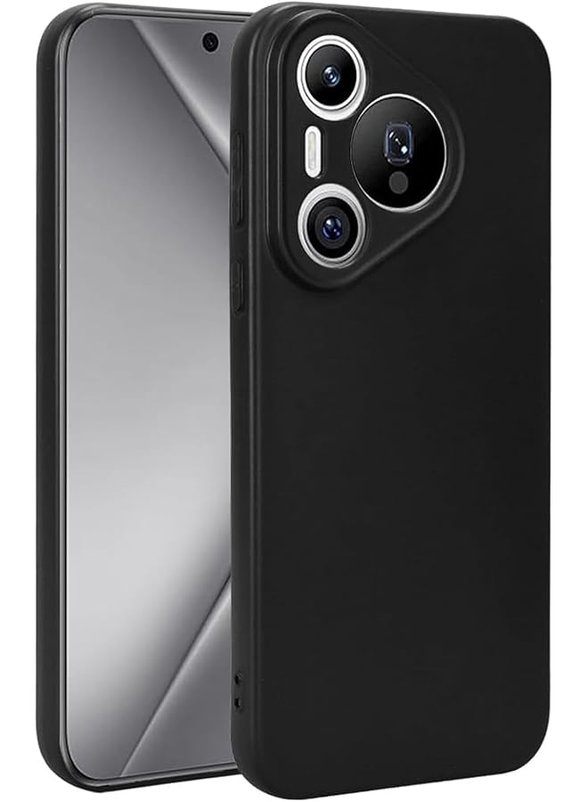 إيروريكس متوافق مع هواوي بيورا 70 جراب نحيف مقاوم للصدمات من السيليكون مع بطانة ناعمة من الألياف الدقيقة المضادة للخدش جراب لهاتف هواوي بيورا 70 جراب 6.6 بوصة أسود - Image 1