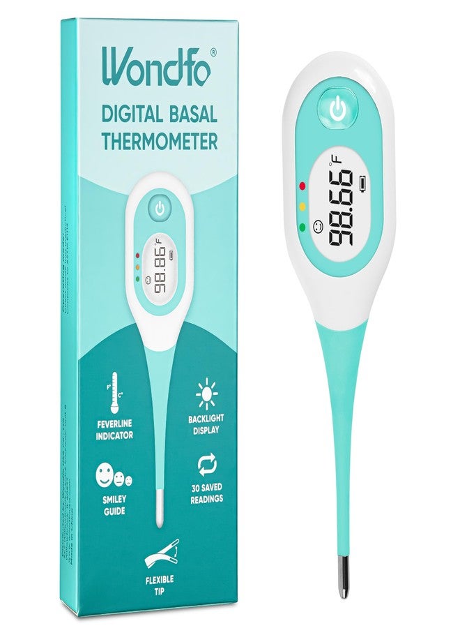 Wondfo Basal Body Thermometer for Ovulation - BBT Thermometer with Face Indicator, 60s Fast Reading, 30 Memory Recall, High Precision Fertility Thermometer, Waterproof - Image 1