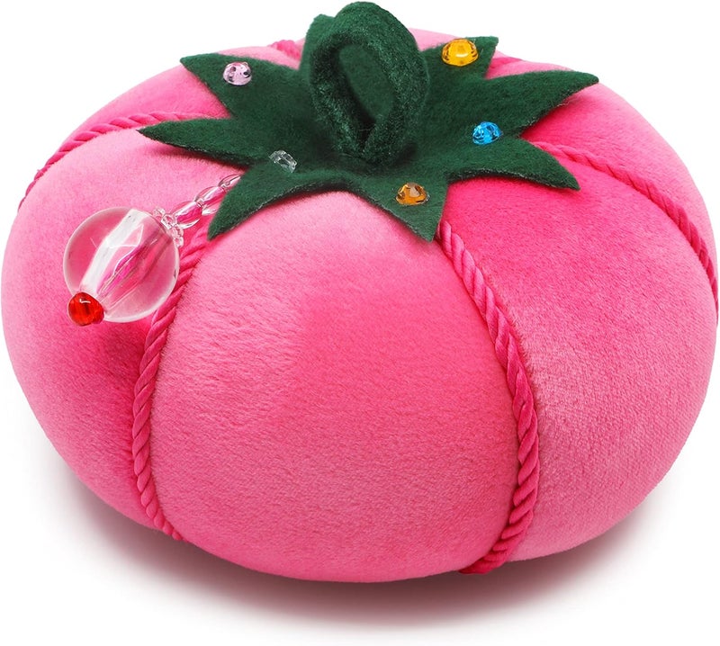 Dritz 653115 Tomato Pin Cushion Pink Velvet 85313 - Image 1