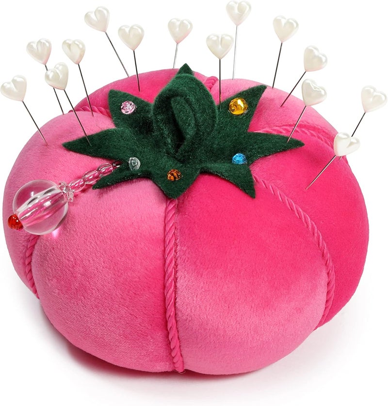 Dritz 653115 Tomato Pin Cushion Pink Velvet 85313 - Image 3