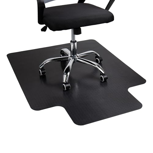 Mind Reader Office Chair Mat for Hardwood Floors Under Desk Floor Protector Rolling PVC 355 L x 475 W x 00625 H Black