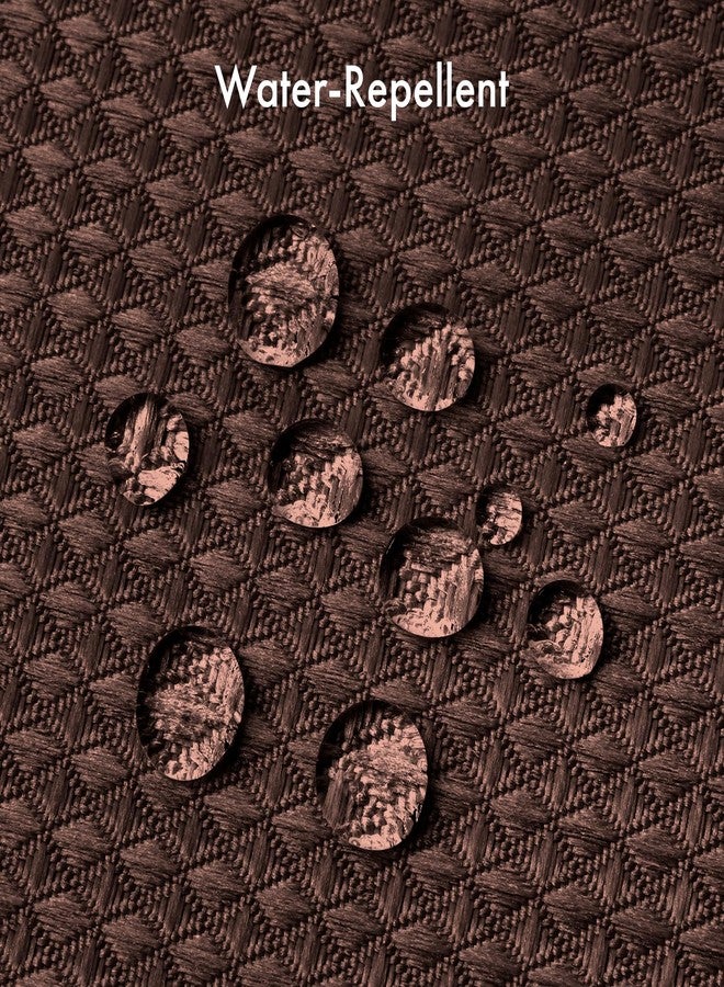 AmazerBath Brown Shower Curtain Waffle Textured, Fabric Shower Curtain Thick Heavy Duty 240GSM Hotel Quality Bathroom Shower Curtains, 72 x 72 Inches - Image 5