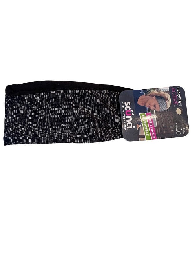 Scunci Headwrap Black And Gray 21239 Super Stretch Reversible - Image 4