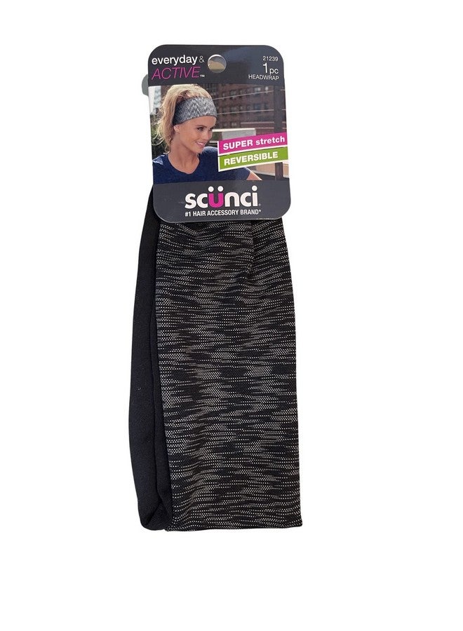 Scunci Headwrap Black And Gray 21239 Super Stretch Reversible - Image 2