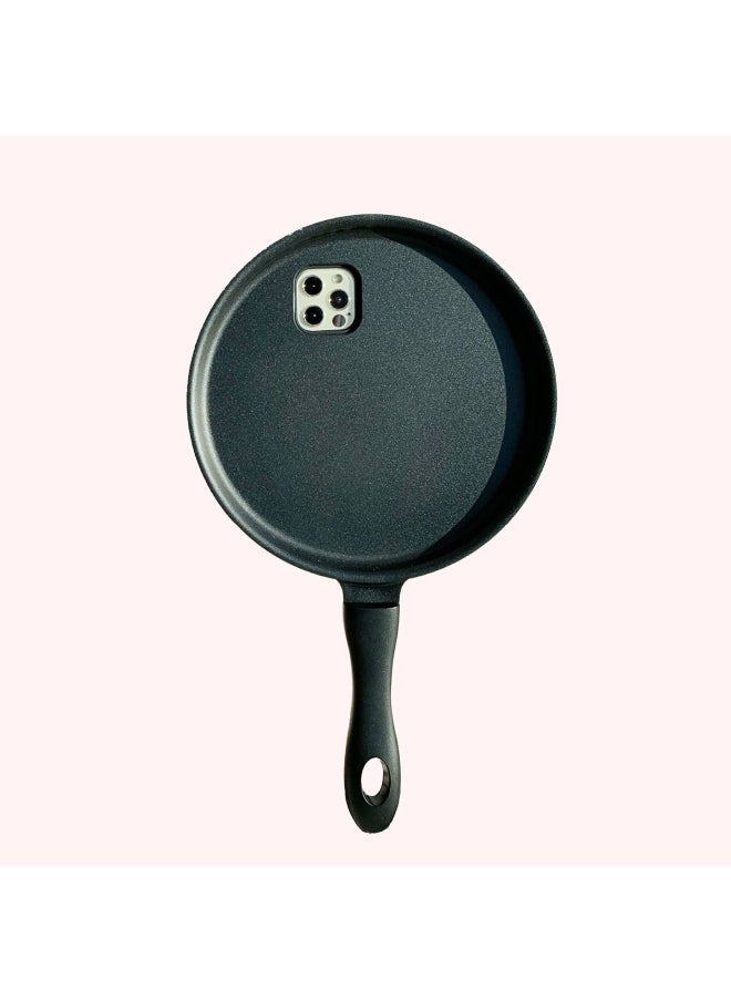 Generic Creative Funny Flat Bottom Pot For Iphone 13 Pro Max X/11/xr Phone Case For Iphone 12 Digital Computer/mobile Phone Protective Cover-Color:Black-Applicable Model:16  - Image 2