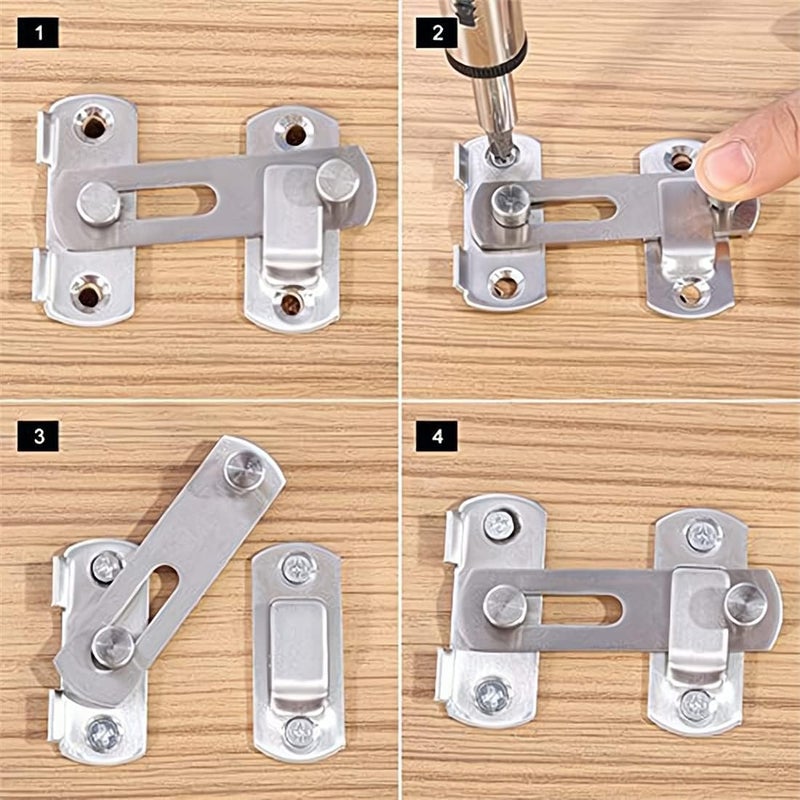Suntown Safety Door Lock, Stainless Steel Flip Latch Gate Latches Bar Latch Hasp Lock Sliding for Window Cabinet Room Accessorries, Brushed Finish - Image 4