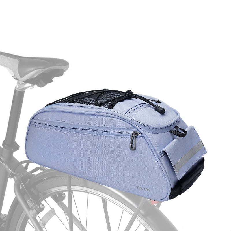 MOSISO Bike Rack Bag, Waterproof Bicycle Trunk Pannier Rear Seat Pouch Cycling Bike Carrier Backseat Storage Luggage Saddle Shoulder Bag, Airy Blue - Image 2