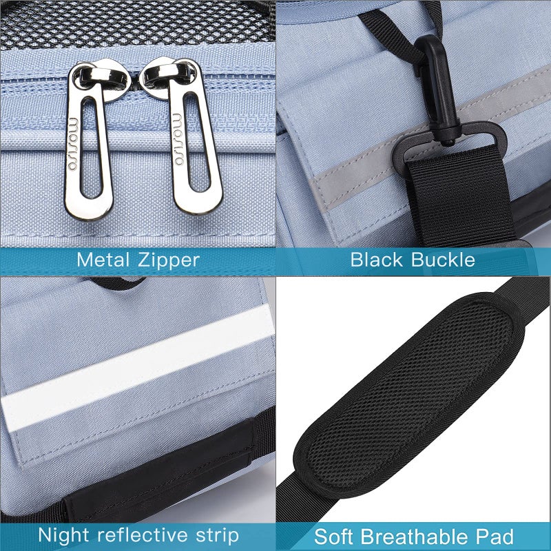 MOSISO Bike Rack Bag, Waterproof Bicycle Trunk Pannier Rear Seat Pouch Cycling Bike Carrier Backseat Storage Luggage Saddle Shoulder Bag, Airy Blue - Image 5