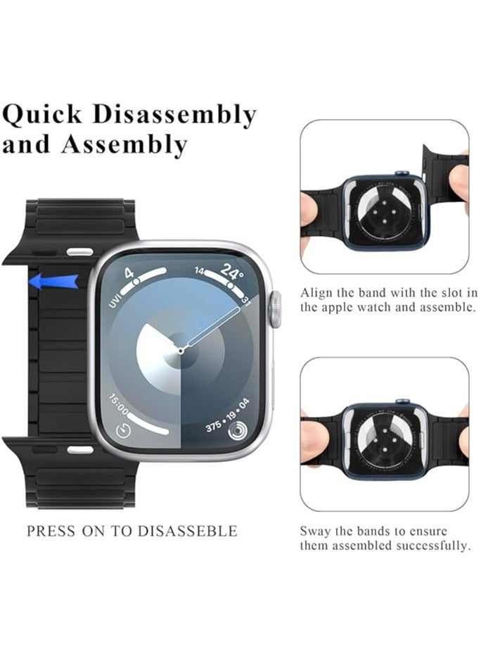 Angola Panda Silicone Magnetic Bands Compatible with Apple Watch Band，Soft silicone waterproof strap wrist strap 49/45/46/44/42,Silicone Straps Designed for iWatch Series Ultra/8/7/6/5/4/3/2/1/SE Women Men  - Image 5