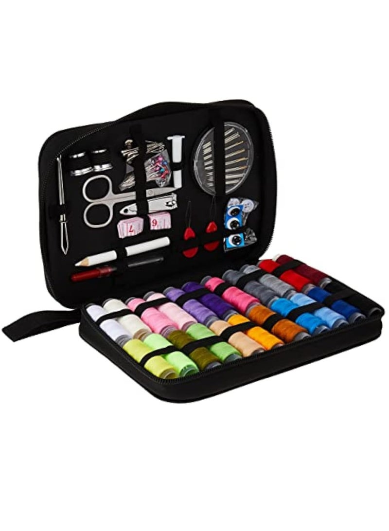 معرض الأعياد مجموعة خياطة للكبار، مجموعة إبرة وخيط سفر صغيرة مع لوازم الخياطة وملحقاتها للأطفال، للمبتدئين، المسافرين، في حالات الطوارئ، تحتوي على خيط وإبر ومقص وشريط قياس - Image 1