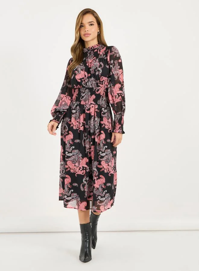 Styli Paisley Chiffon Dress