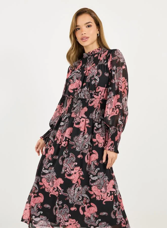 Styli Paisley Chiffon Dress
