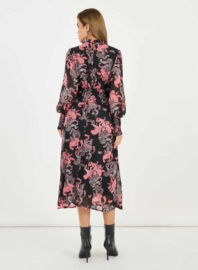 Styli Paisley Chiffon Dress
