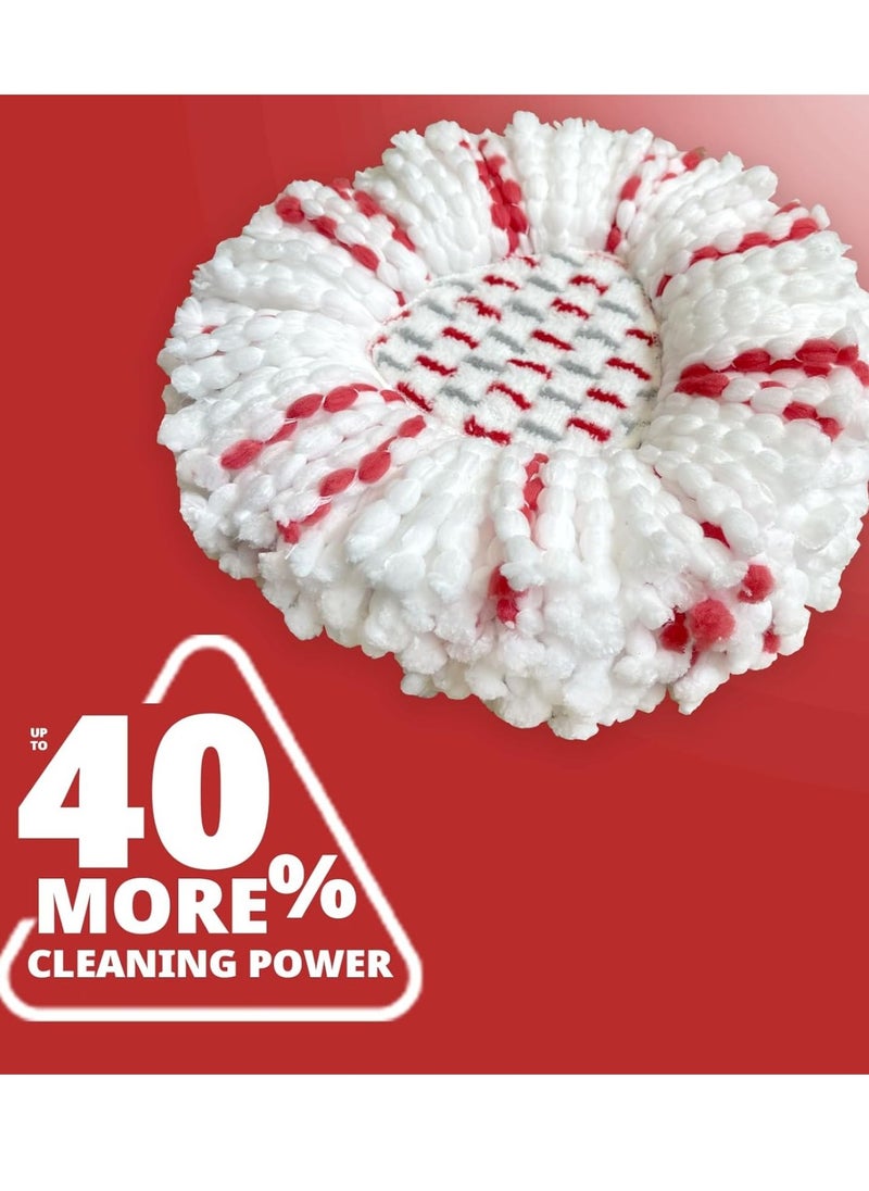 Zalcoon 2 Pack Upgraded Deep Clean Refill Compatible with Vileda EasyWiring / Ocedar Spin Mop & Bucket System Microfiber Mop Heads Refill for Easywring, 40% More Cleaning Power, Scrub Pad  - Image 2