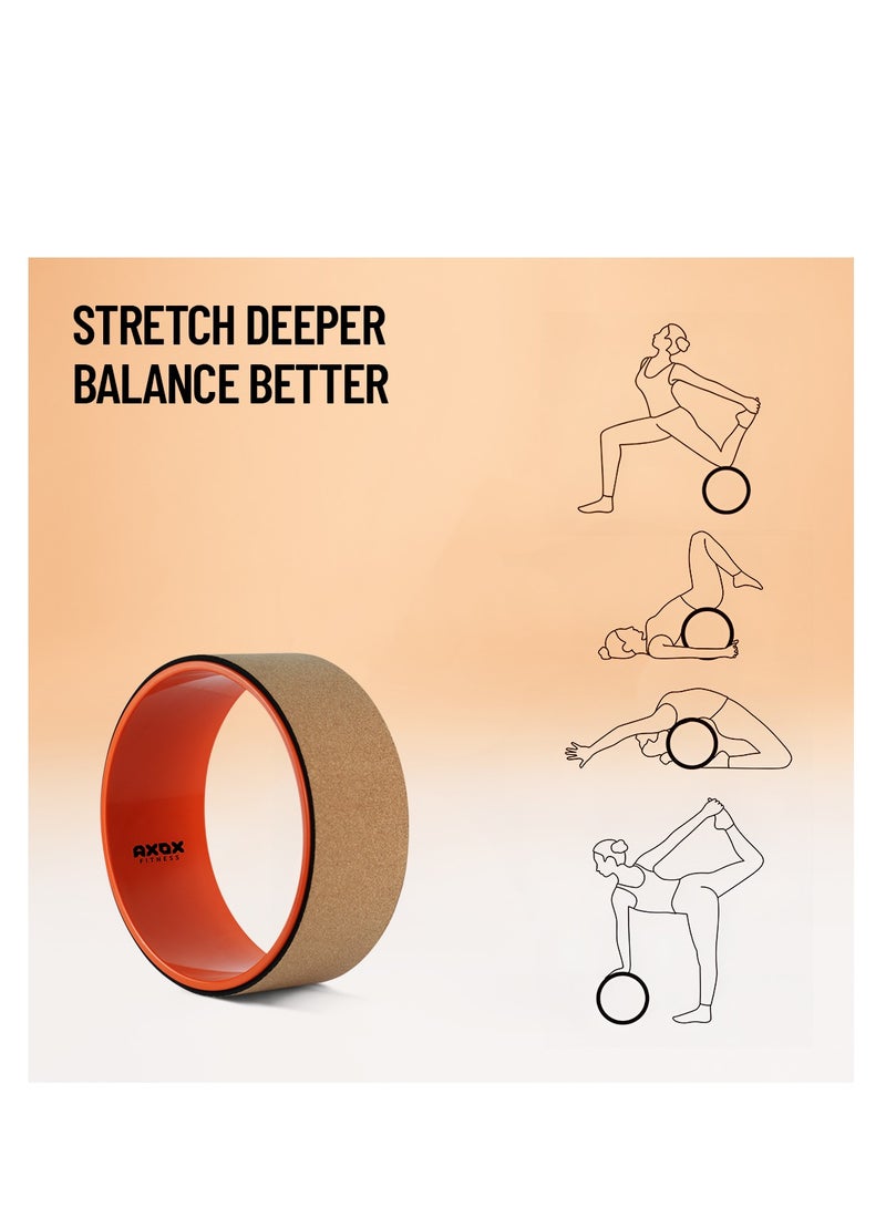 AXOX Fitness Cork Yoga Wheel - Image 4