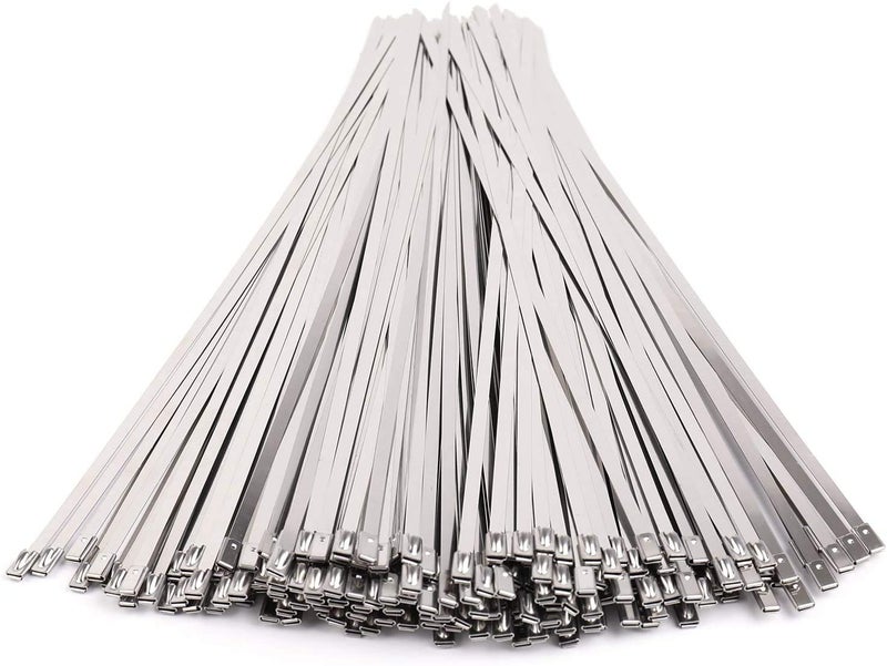 ADD GEAR ADD GEAR Stainless Steel 316 SelfLocking Cable Zip Ties Exhaust Wrap MultiPurpose DIY Locking Cable Metal Zip Ties 300 mm 12 inches 50  - Image 2