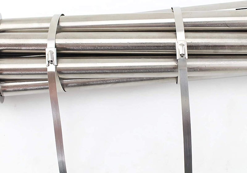 ADD GEAR ADD GEAR Stainless Steel 316 SelfLocking Cable Zip Ties Exhaust Wrap MultiPurpose DIY Locking Cable Metal Zip Ties 300 mm 12 inches 50  - Image 3