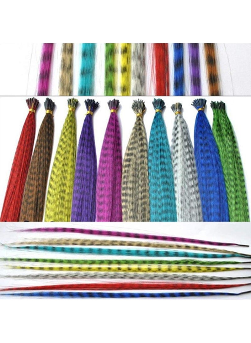 Soraka Hair Feather Hair Extension Kit with Synthetic Feathers 100 Beads Plier and Hoo (35 Feather)  - Image 2